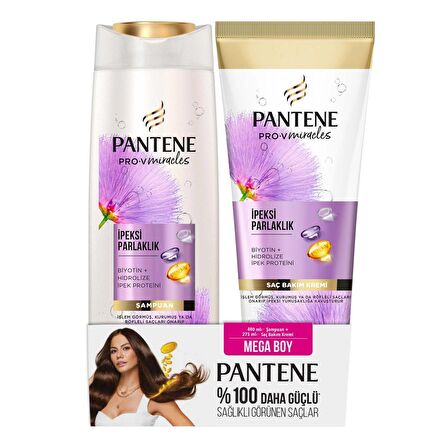 Pantene Pro-V Miracles İpeksi Parlaklık 400 ml Şampuan + 275 ml Saç Bakım Kremi